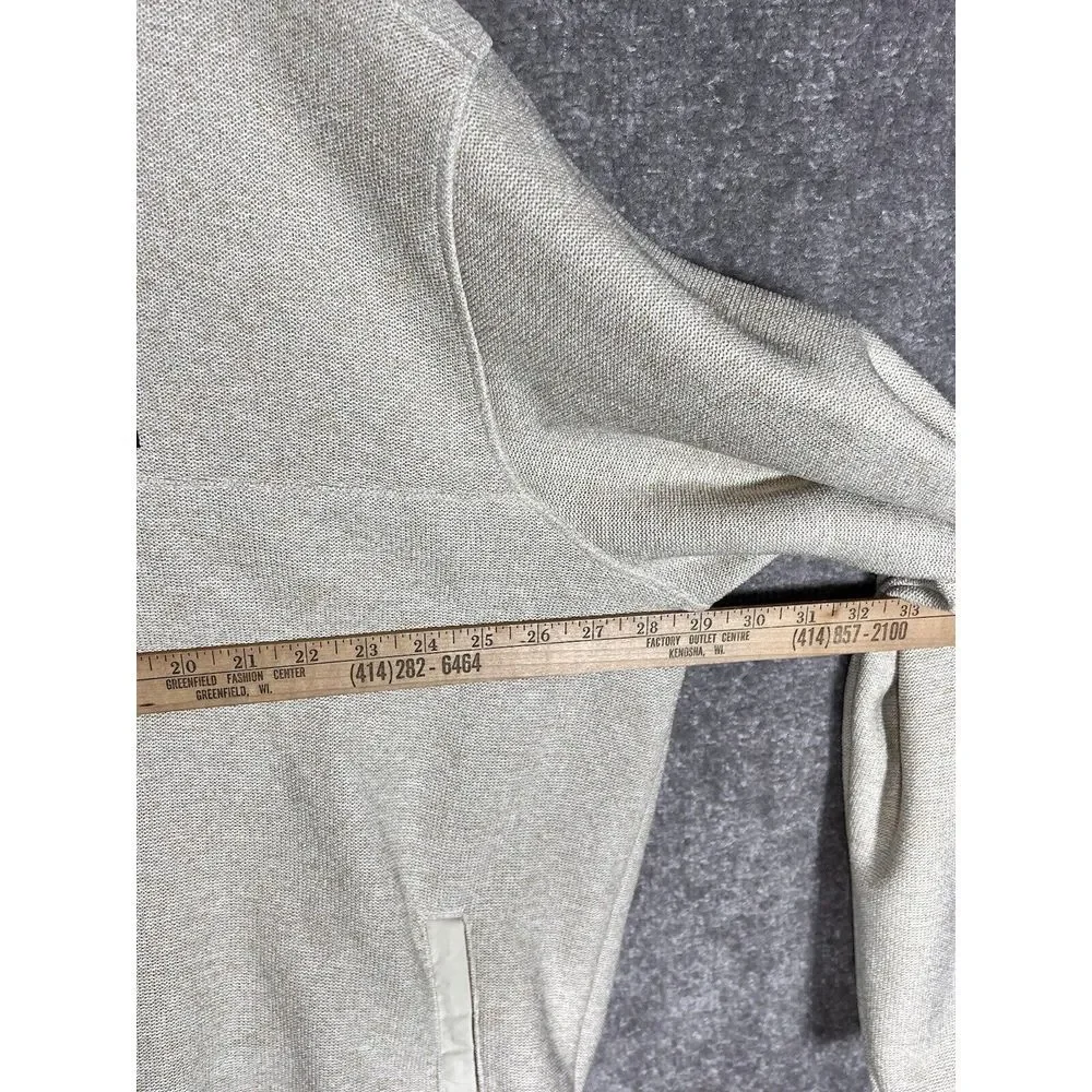 Eddie Bauer 1/4 Snap Fleece Lined‎ Sweater Mens Size XXL Beige Kangaroo Pocket
